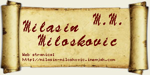 Milašin Milošković vizit kartica